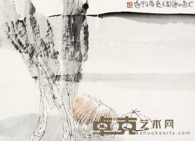 朱道平 独钓图 镜心 28×38cm